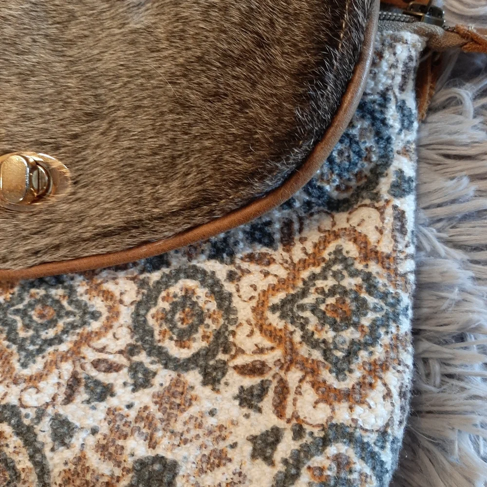 Myra Bag Canvas, Leather and Hairon Crossbody Bag - Picture 7 of 14